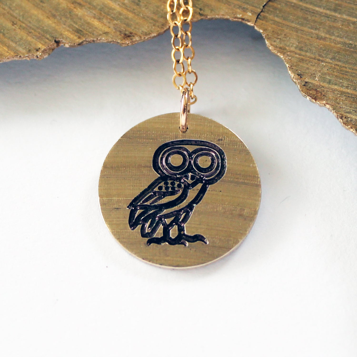 Olympian Athena Owl Pendant with Necklace — Athena Gaia