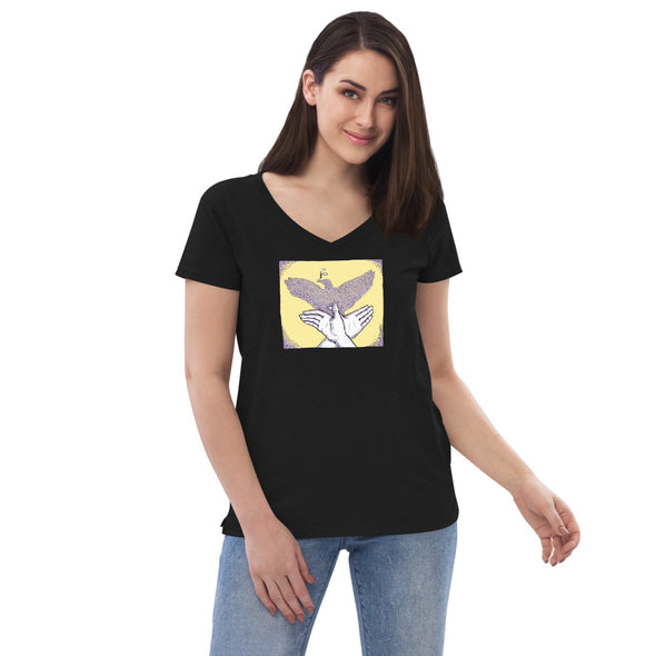 Peace Dove - Women’s recycled v-neck t-shirt